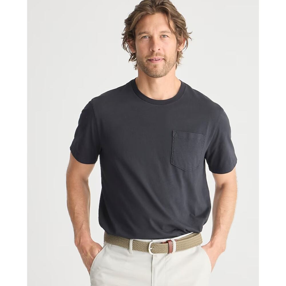 J.Crew Broken-In Pocket T-Shirt Men L Gray Cotton Crewneck Pullover Short Sleeve